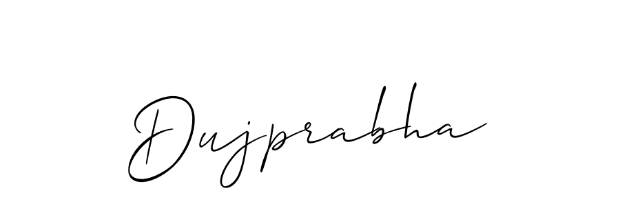 Dujprabha stylish signature style. Best Handwritten Sign (Allison_Script) for my name. Handwritten Signature Collection Ideas for my name Dujprabha. Dujprabha signature style 2 images and pictures png