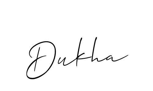 How to make Dukha signature? Allison_Script is a professional autograph style. Create handwritten signature for Dukha name. Dukha signature style 2 images and pictures png