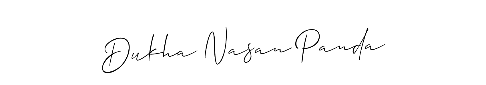 Make a beautiful signature design for name Dukha Nasan Panda. With this signature (Allison_Script) style, you can create a handwritten signature for free. Dukha Nasan Panda signature style 2 images and pictures png