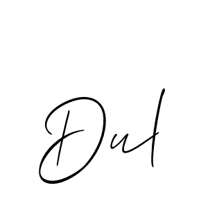 Use a signature maker to create a handwritten signature online. With this signature software, you can design (Allison_Script) your own signature for name Dul. Dul signature style 2 images and pictures png