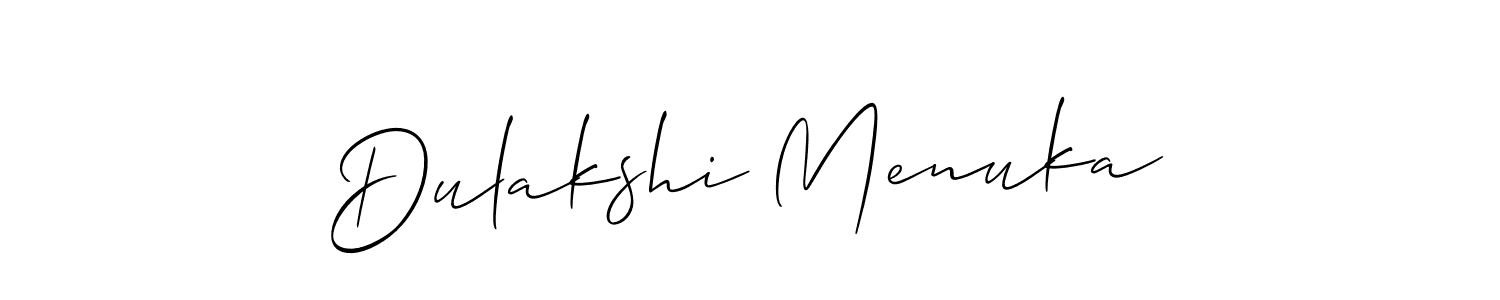 You can use this online signature creator to create a handwritten signature for the name Dulakshi Menuka. This is the best online autograph maker. Dulakshi Menuka signature style 2 images and pictures png