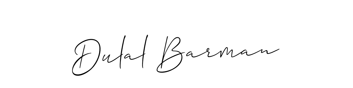 Make a beautiful signature design for name Dulal Barman. With this signature (Allison_Script) style, you can create a handwritten signature for free. Dulal Barman signature style 2 images and pictures png