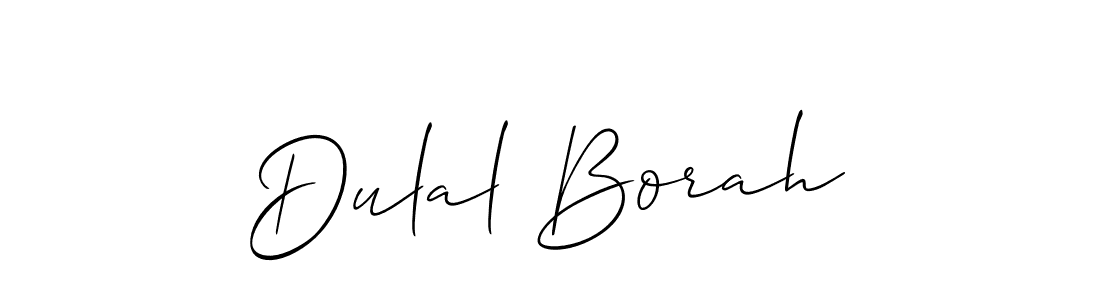 It looks lik you need a new signature style for name Dulal Borah. Design unique handwritten (Allison_Script) signature with our free signature maker in just a few clicks. Dulal Borah signature style 2 images and pictures png