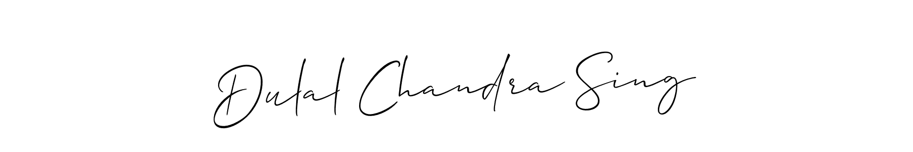 How to make Dulal Chandra Sing name signature. Use Allison_Script style for creating short signs online. This is the latest handwritten sign. Dulal Chandra Sing signature style 2 images and pictures png