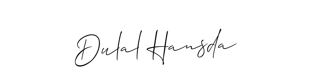 Use a signature maker to create a handwritten signature online. With this signature software, you can design (Allison_Script) your own signature for name Dulal Hansda. Dulal Hansda signature style 2 images and pictures png
