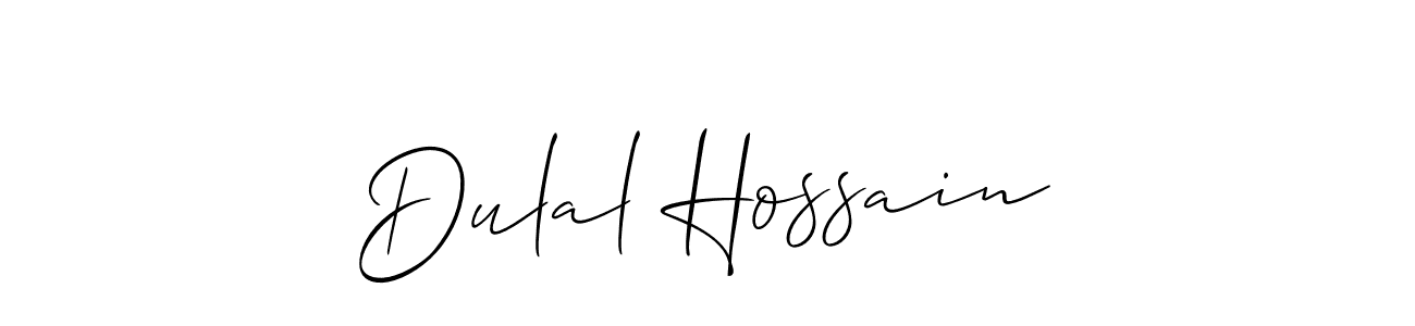 It looks lik you need a new signature style for name Dulal Hossain. Design unique handwritten (Allison_Script) signature with our free signature maker in just a few clicks. Dulal Hossain signature style 2 images and pictures png