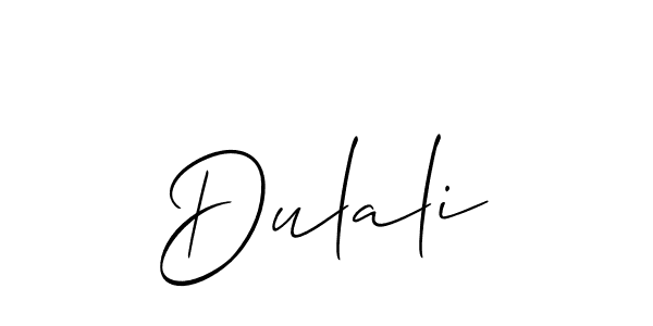 Make a short Dulali signature style. Manage your documents anywhere anytime using Allison_Script. Create and add eSignatures, submit forms, share and send files easily. Dulali signature style 2 images and pictures png