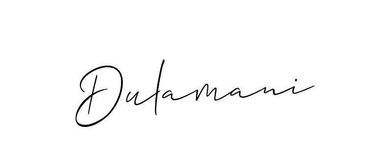 How to make Dulamani signature? Allison_Script is a professional autograph style. Create handwritten signature for Dulamani name. Dulamani signature style 2 images and pictures png