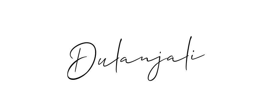 Design your own signature with our free online signature maker. With this signature software, you can create a handwritten (Allison_Script) signature for name Dulanjali. Dulanjali signature style 2 images and pictures png