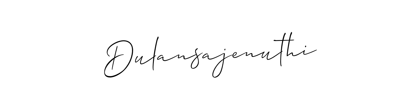 if you are searching for the best signature style for your name Dulansajenuthi. so please give up your signature search. here we have designed multiple signature styles  using Allison_Script. Dulansajenuthi signature style 2 images and pictures png