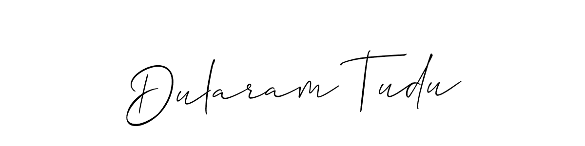 Also You can easily find your signature by using the search form. We will create Dularam Tudu name handwritten signature images for you free of cost using Allison_Script sign style. Dularam Tudu signature style 2 images and pictures png