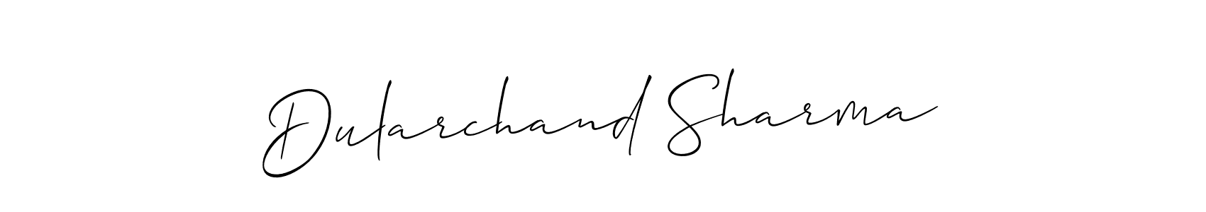 Make a short Dularchand Sharma signature style. Manage your documents anywhere anytime using Allison_Script. Create and add eSignatures, submit forms, share and send files easily. Dularchand Sharma signature style 2 images and pictures png