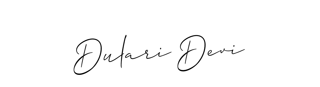 How to make Dulari Devi signature? Allison_Script is a professional autograph style. Create handwritten signature for Dulari Devi name. Dulari Devi signature style 2 images and pictures png