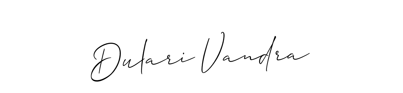 How to Draw Dulari Vandra signature style? Allison_Script is a latest design signature styles for name Dulari Vandra. Dulari Vandra signature style 2 images and pictures png