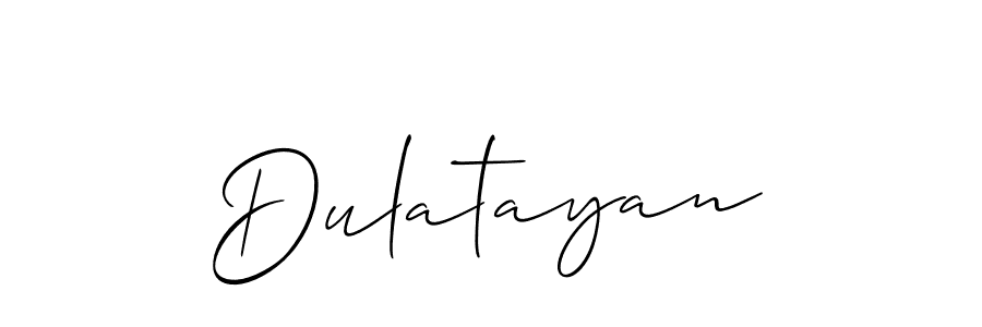 Also we have Dulatayan name is the best signature style. Create professional handwritten signature collection using Allison_Script autograph style. Dulatayan signature style 2 images and pictures png