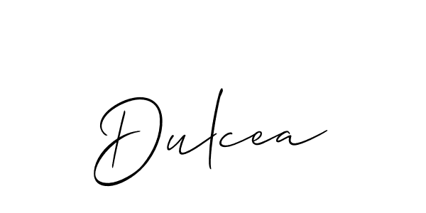 The best way (Allison_Script) to make a short signature is to pick only two or three words in your name. The name Dulcea include a total of six letters. For converting this name. Dulcea signature style 2 images and pictures png