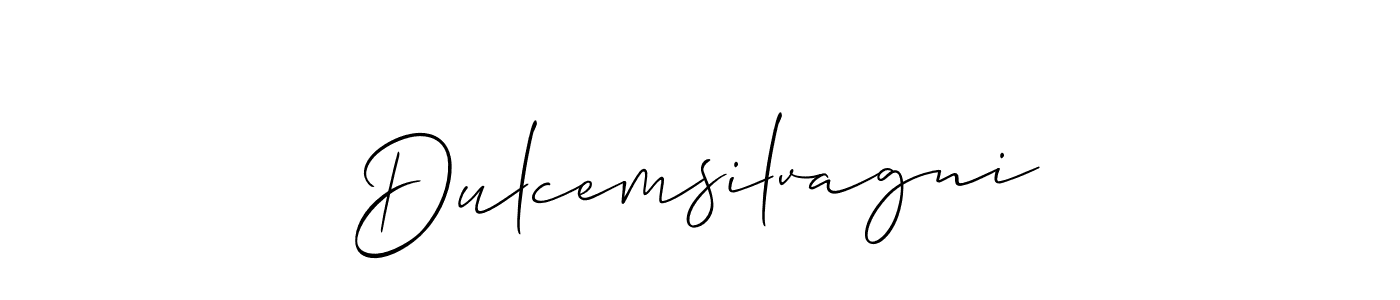 How to make Dulcemsilvagni signature? Allison_Script is a professional autograph style. Create handwritten signature for Dulcemsilvagni name. Dulcemsilvagni signature style 2 images and pictures png