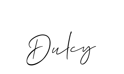 Allison_Script is a professional signature style that is perfect for those who want to add a touch of class to their signature. It is also a great choice for those who want to make their signature more unique. Get Dulcy name to fancy signature for free. Dulcy signature style 2 images and pictures png