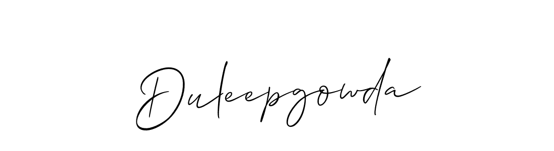 Create a beautiful signature design for name Duleepgowda. With this signature (Allison_Script) fonts, you can make a handwritten signature for free. Duleepgowda signature style 2 images and pictures png