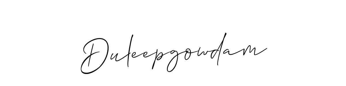 Use a signature maker to create a handwritten signature online. With this signature software, you can design (Allison_Script) your own signature for name Duleepgowdam. Duleepgowdam signature style 2 images and pictures png