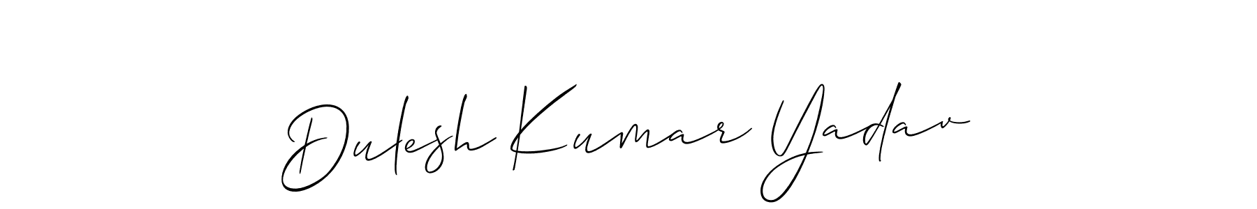Also we have Dulesh Kumar Yadav name is the best signature style. Create professional handwritten signature collection using Allison_Script autograph style. Dulesh Kumar Yadav signature style 2 images and pictures png