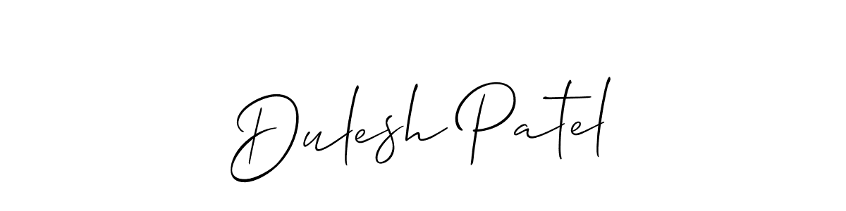 Make a short Dulesh Patel signature style. Manage your documents anywhere anytime using Allison_Script. Create and add eSignatures, submit forms, share and send files easily. Dulesh Patel signature style 2 images and pictures png