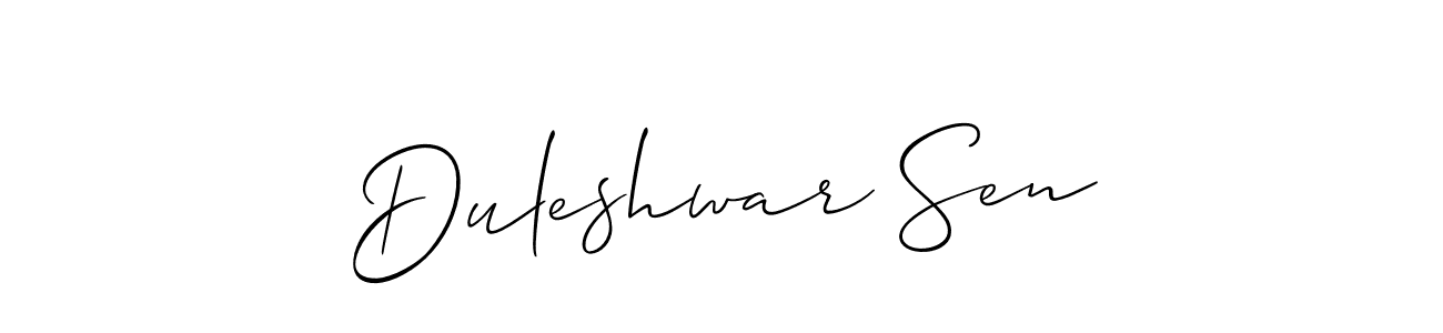 How to make Duleshwar Sen signature? Allison_Script is a professional autograph style. Create handwritten signature for Duleshwar Sen name. Duleshwar Sen signature style 2 images and pictures png