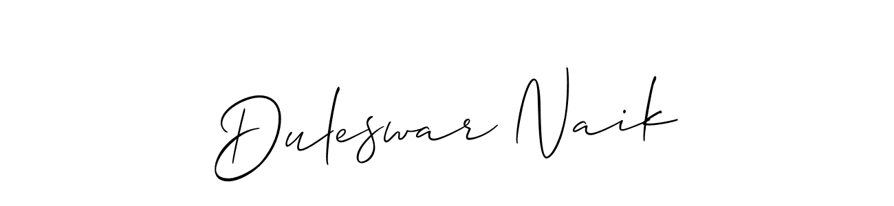 if you are searching for the best signature style for your name Duleswar Naik. so please give up your signature search. here we have designed multiple signature styles  using Allison_Script. Duleswar Naik signature style 2 images and pictures png