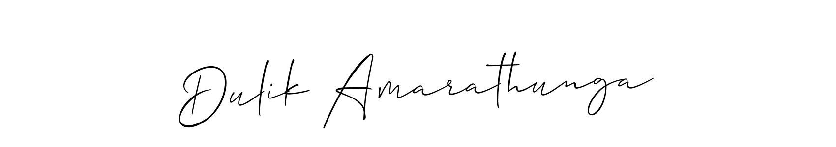 Dulik Amarathunga stylish signature style. Best Handwritten Sign (Allison_Script) for my name. Handwritten Signature Collection Ideas for my name Dulik Amarathunga. Dulik Amarathunga signature style 2 images and pictures png