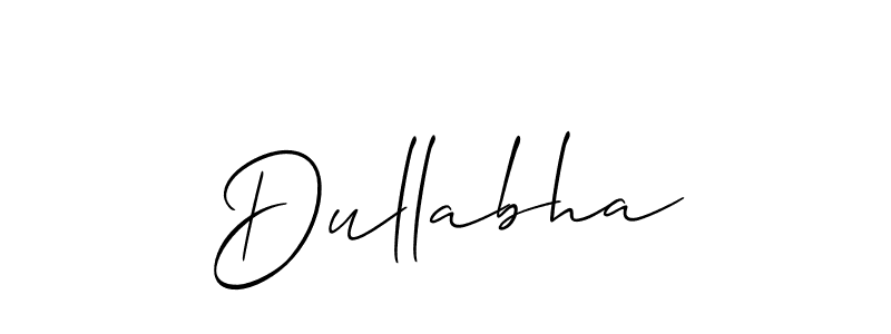 Also we have Dullabha name is the best signature style. Create professional handwritten signature collection using Allison_Script autograph style. Dullabha signature style 2 images and pictures png