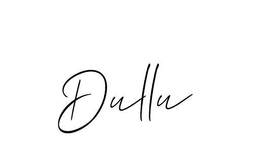 Make a beautiful signature design for name Dullu. With this signature (Allison_Script) style, you can create a handwritten signature for free. Dullu signature style 2 images and pictures png