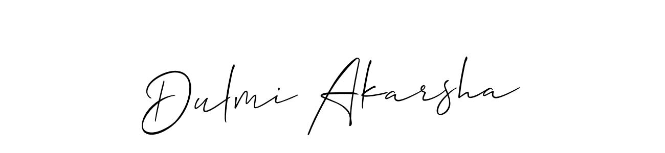 You should practise on your own different ways (Allison_Script) to write your name (Dulmi Akarsha) in signature. don't let someone else do it for you. Dulmi Akarsha signature style 2 images and pictures png