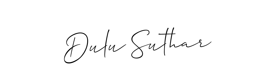 Design your own signature with our free online signature maker. With this signature software, you can create a handwritten (Allison_Script) signature for name Dulu Suthar. Dulu Suthar signature style 2 images and pictures png