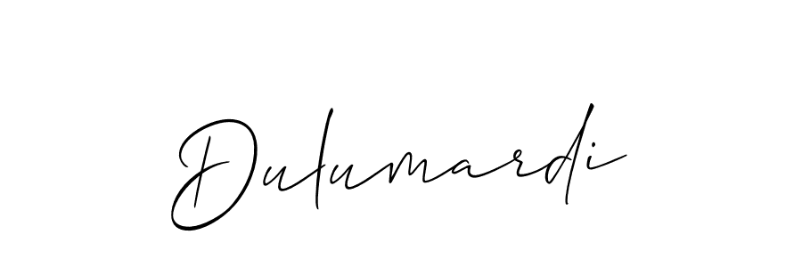 Dulumardi stylish signature style. Best Handwritten Sign (Allison_Script) for my name. Handwritten Signature Collection Ideas for my name Dulumardi. Dulumardi signature style 2 images and pictures png