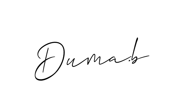 Also we have Duma.b name is the best signature style. Create professional handwritten signature collection using Allison_Script autograph style. Duma.b signature style 2 images and pictures png