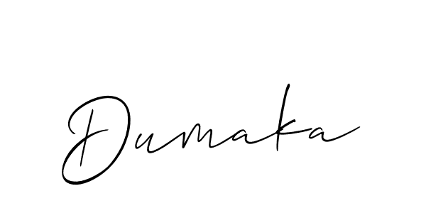 Also we have Dumaka name is the best signature style. Create professional handwritten signature collection using Allison_Script autograph style. Dumaka signature style 2 images and pictures png