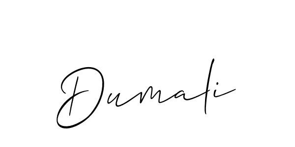 You should practise on your own different ways (Allison_Script) to write your name (Dumali) in signature. don't let someone else do it for you. Dumali signature style 2 images and pictures png