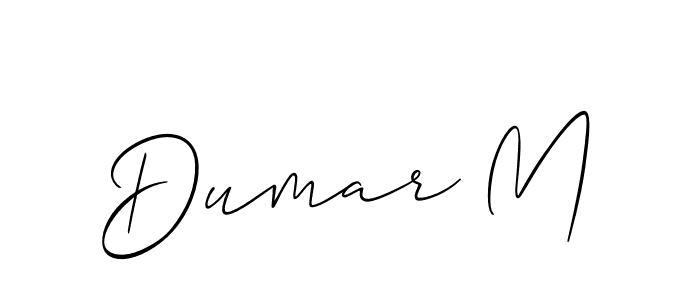 How to make Dumar M name signature. Use Allison_Script style for creating short signs online. This is the latest handwritten sign. Dumar M signature style 2 images and pictures png