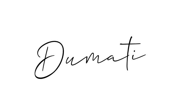 Dumati stylish signature style. Best Handwritten Sign (Allison_Script) for my name. Handwritten Signature Collection Ideas for my name Dumati. Dumati signature style 2 images and pictures png