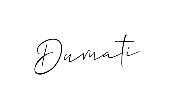 Dumati stylish signature style. Best Handwritten Sign (Allison_Script) for my name. Handwritten Signature Collection Ideas for my name Dumati. Dumati signature style 2 images and pictures png