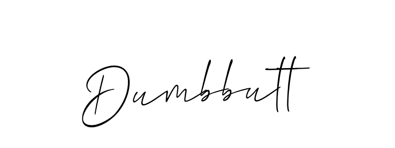 Make a beautiful signature design for name Dumbbutt. With this signature (Allison_Script) style, you can create a handwritten signature for free. Dumbbutt signature style 2 images and pictures png