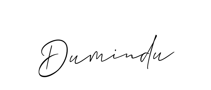 Make a beautiful signature design for name Dumindu. With this signature (Allison_Script) style, you can create a handwritten signature for free. Dumindu signature style 2 images and pictures png