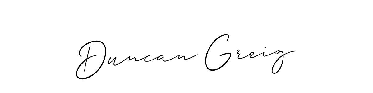 Make a short Duncan Greig signature style. Manage your documents anywhere anytime using Allison_Script. Create and add eSignatures, submit forms, share and send files easily. Duncan Greig signature style 2 images and pictures png