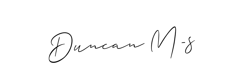 How to make Duncan M-s name signature. Use Allison_Script style for creating short signs online. This is the latest handwritten sign. Duncan M-s signature style 2 images and pictures png