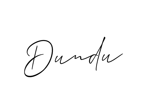 Create a beautiful signature design for name Dundu. With this signature (Allison_Script) fonts, you can make a handwritten signature for free. Dundu signature style 2 images and pictures png