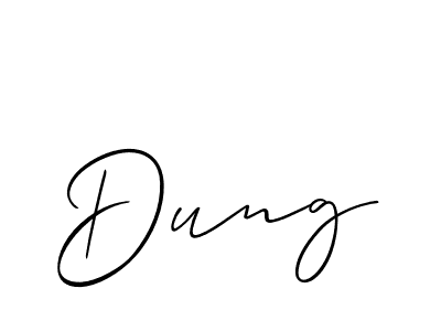 Make a beautiful signature design for name Dung. With this signature (Allison_Script) style, you can create a handwritten signature for free. Dung signature style 2 images and pictures png