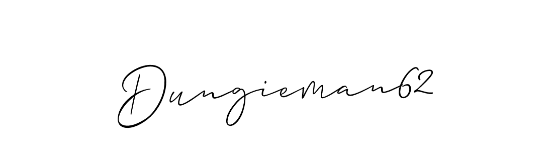 Also You can easily find your signature by using the search form. We will create Dungieman62 name handwritten signature images for you free of cost using Allison_Script sign style. Dungieman62 signature style 2 images and pictures png