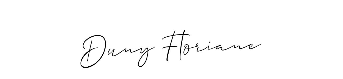 Use a signature maker to create a handwritten signature online. With this signature software, you can design (Allison_Script) your own signature for name Duny Floriane. Duny Floriane signature style 2 images and pictures png