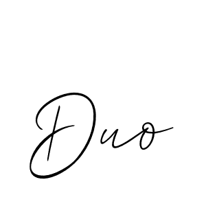 Make a beautiful signature design for name Duo. With this signature (Allison_Script) style, you can create a handwritten signature for free. Duo signature style 2 images and pictures png