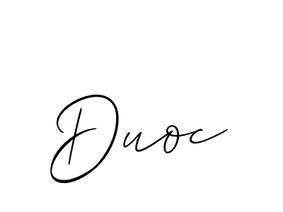 Use a signature maker to create a handwritten signature online. With this signature software, you can design (Allison_Script) your own signature for name Duoc. Duoc signature style 2 images and pictures png
